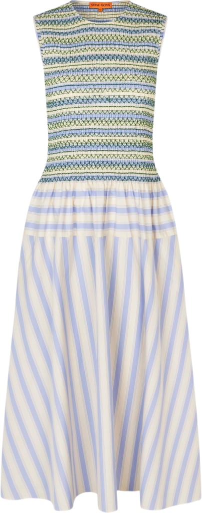 2367 Smocked Cotton, Smocked Gathered Tank Dress